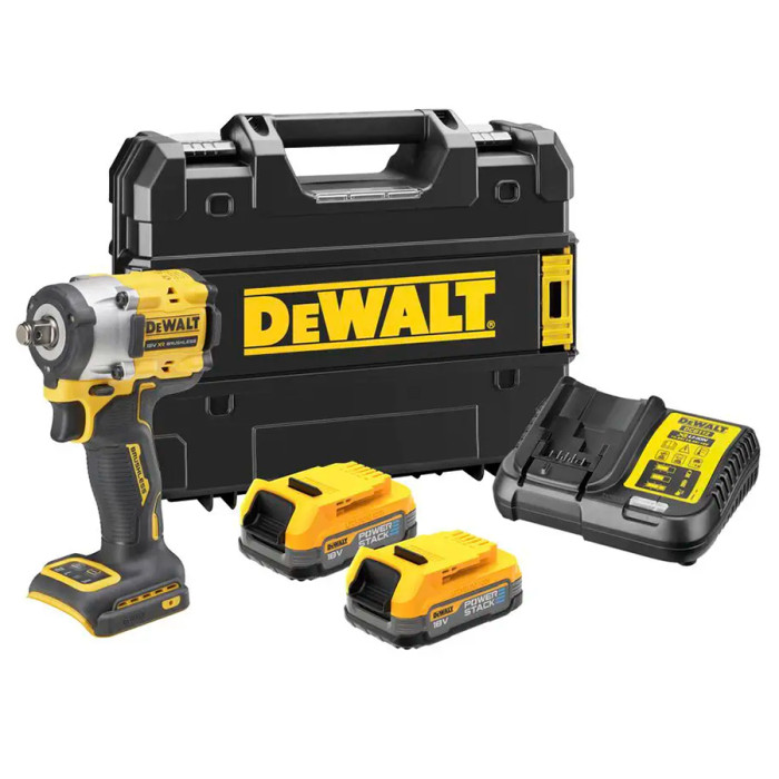 Гайкокрут акумуляторний DeWALT DCF921E2T, 18 В, 1/2'', 1.7Аг, 406 Нм, 2 АКБ, ЗУ, кейс